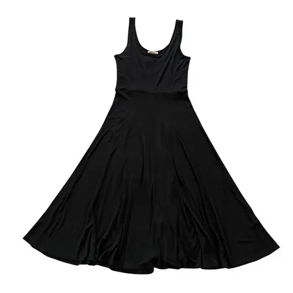 NWT Marine Layer Lexi Ribbed Knit Fit and Flare Tank Dress Size M Black - Picture 1 of 7